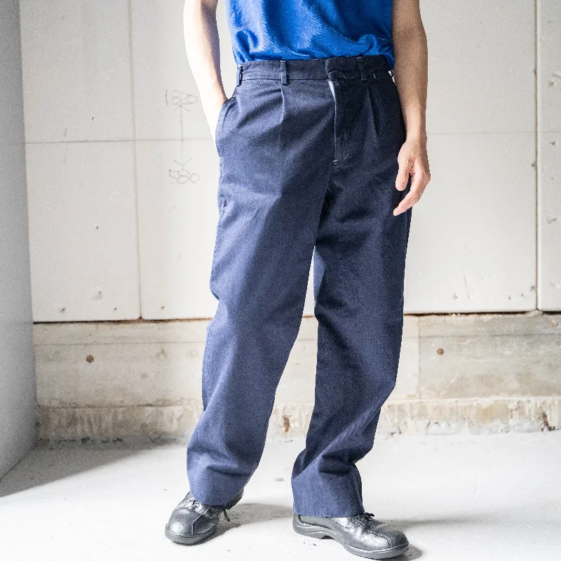 1990-00s Italian military over dyed navy color chino pants