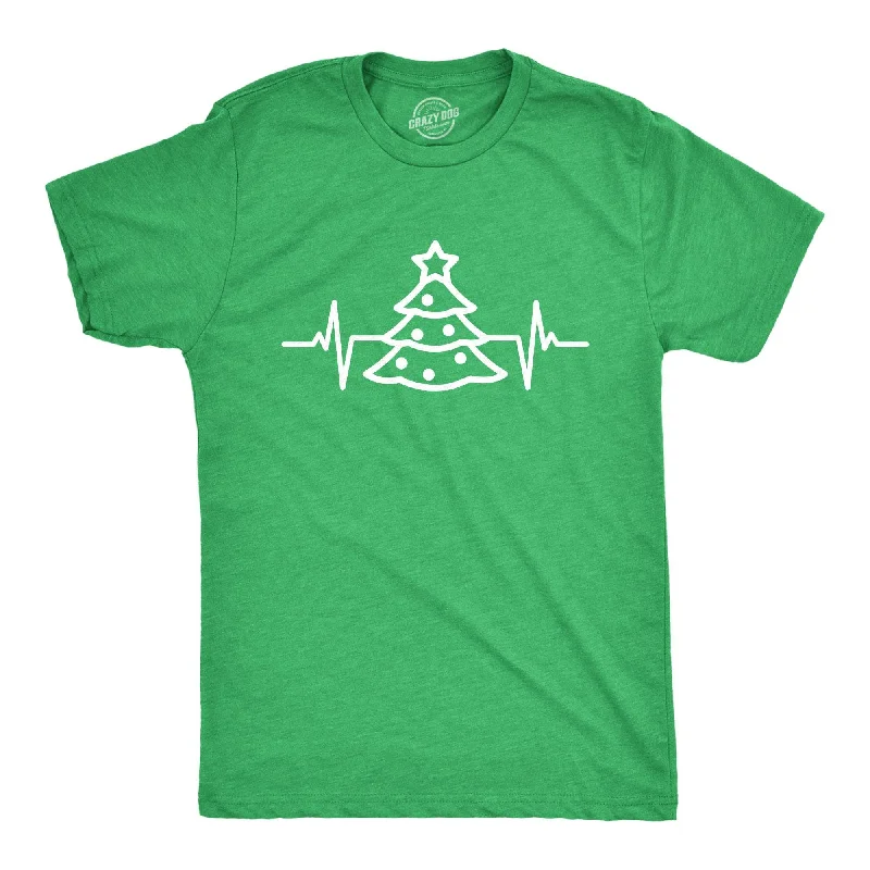 Christmas Tree Heart Beat Men's T Shirt