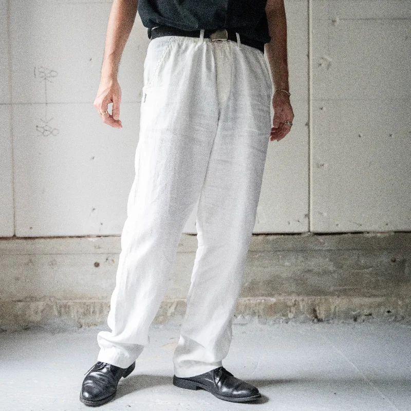 around 1990s white color all linen pants