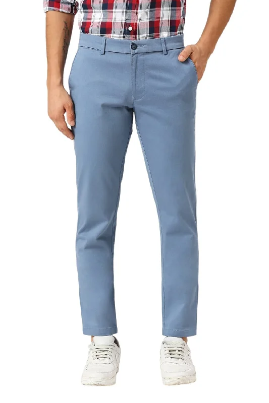 Tapered Fit Cotton Stretch Dobby Trousers