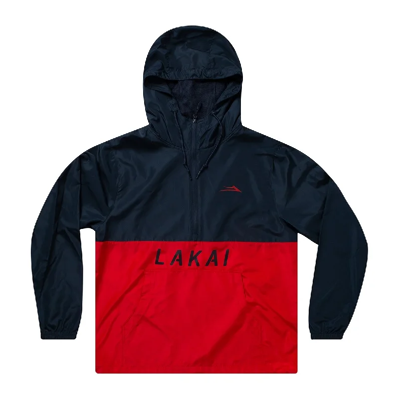 LAKAI REWIND HALF-ZIP WINDBREAKER - NAVY/RED