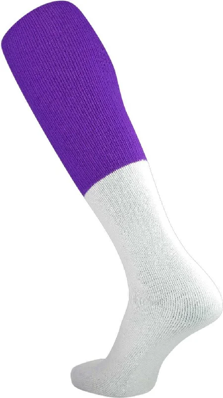 TCK Collegiate Football 2-Color Tube Socks - Purple White