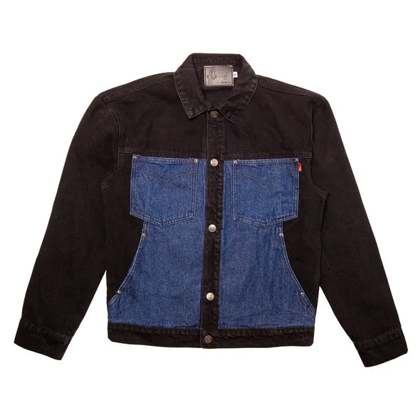 HODDLE SKATEBOARDS TONAL DENIM JACKET BLACK/INDIGO