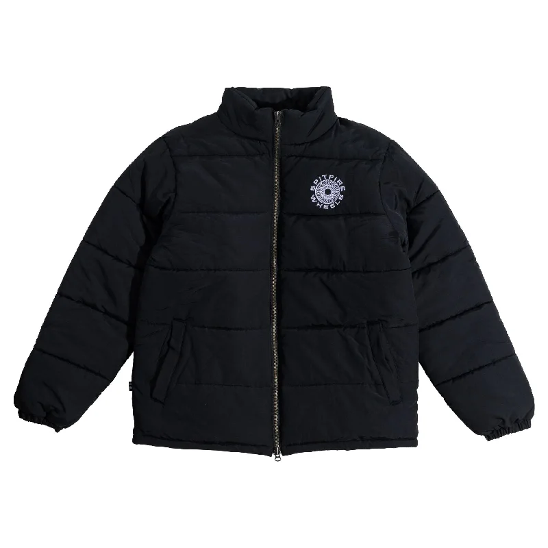 SPITFIRE WHEELS - "CLASSIC '87 SWIRL" PUFFER JACKET (BLACK)