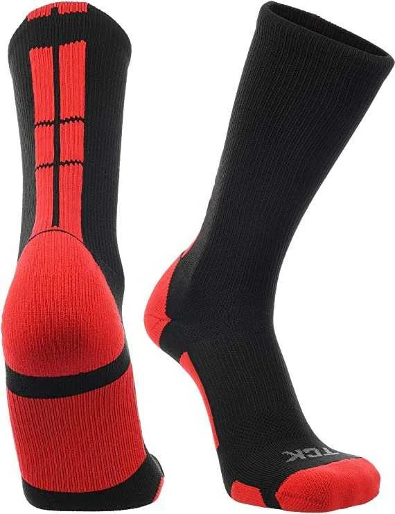 TCK Baseline 3.0 Athletic Crew Socks - Black Scarlet