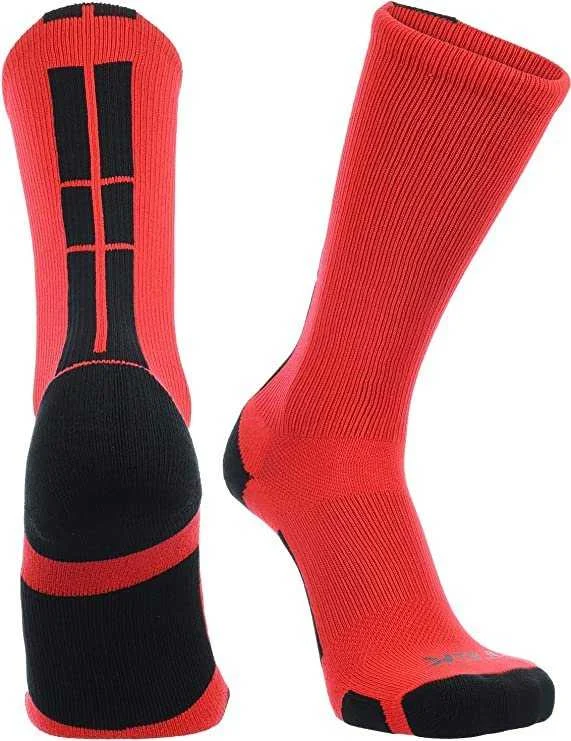 TCK Baseline 3.0 Athletic Crew Socks - Scarlet Black