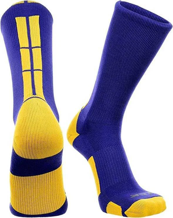 TCK Baseline 3.0 Athletic Crew Socks - Purple Gold