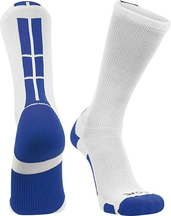 TCK Baseline 3.0 Athletic Crew Socks - White Royal