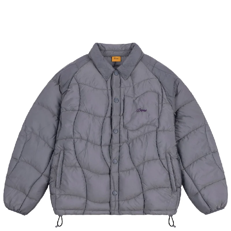 DIME MTL WAVE PUFFER JACKET SILVER GREY