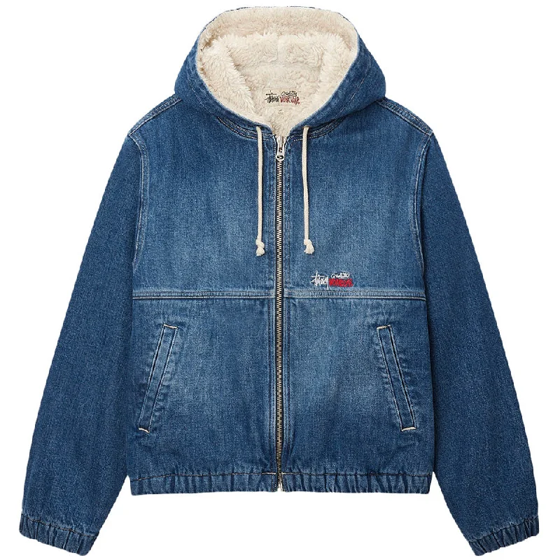 STÜSSY DENIM SHERPA WORK JACKET // WASHED BLUE