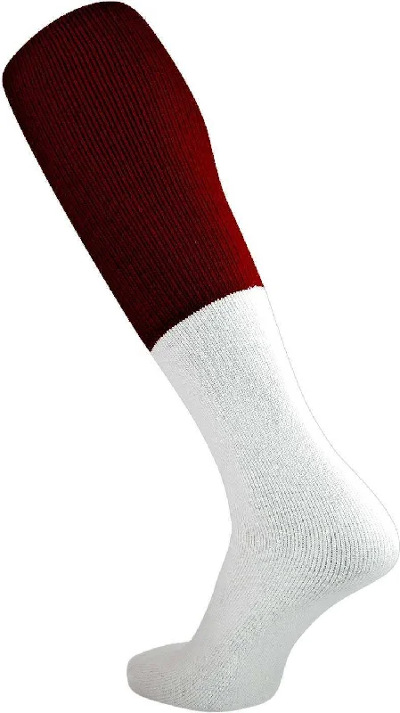 TCK Collegiate Football 2-Color Tube Socks - Brown White