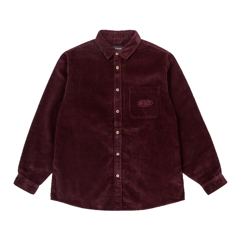 BRONZE 56K - "CORDUROY" BUTTON UP JACKET (BURGUNDY)