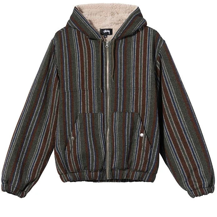 STÜSSY WOOL STRIPE WORK JACKET // OLIVE