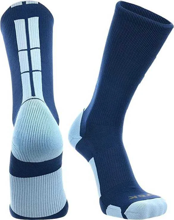 TCK Baseline 3.0 Athletic Crew Socks - Navy Columbia Blue