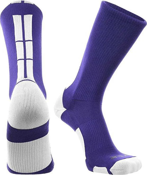 TCK Baseline 3.0 Athletic Crew Socks - Purple White