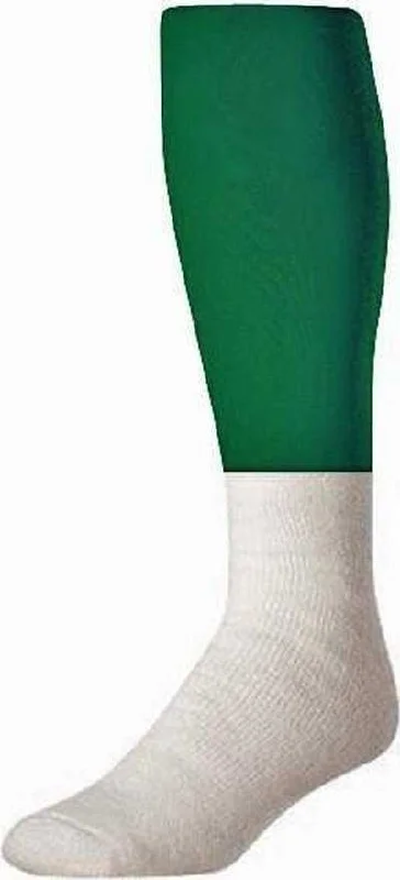 TCK Collegiate Football 2-Color Tube Socks - Dark Green White