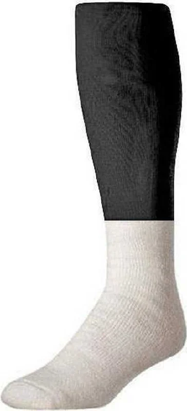 TCK Collegiate Football 2-Color Tube Socks - Black White