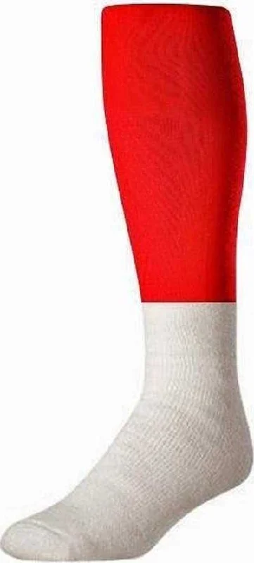 TCK Collegiate Football 2-Color Tube Socks - Scarlet White