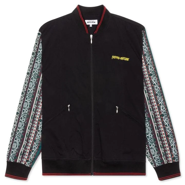 FUCKING AWESOME PATTERN SLEEVE TRACK JACKET - BLACK BENGAL STRIPE