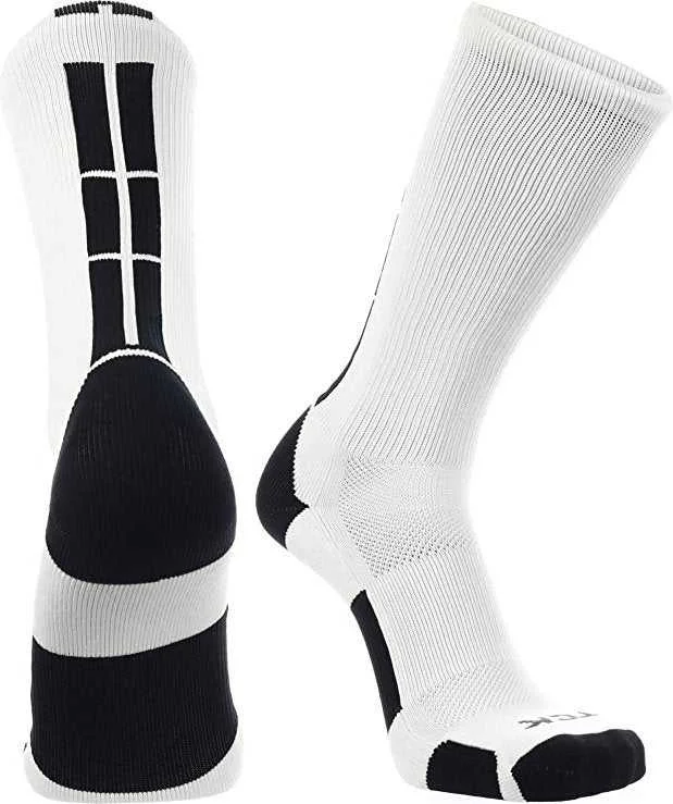 TCK Baseline 3.0 Athletic Crew Socks - White Black