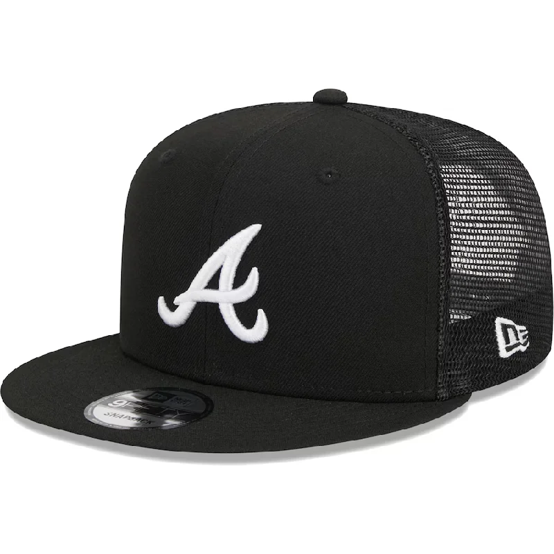 New Era Atlanta Braves 9FIFTYTrucker Snapback Hat-Black/White