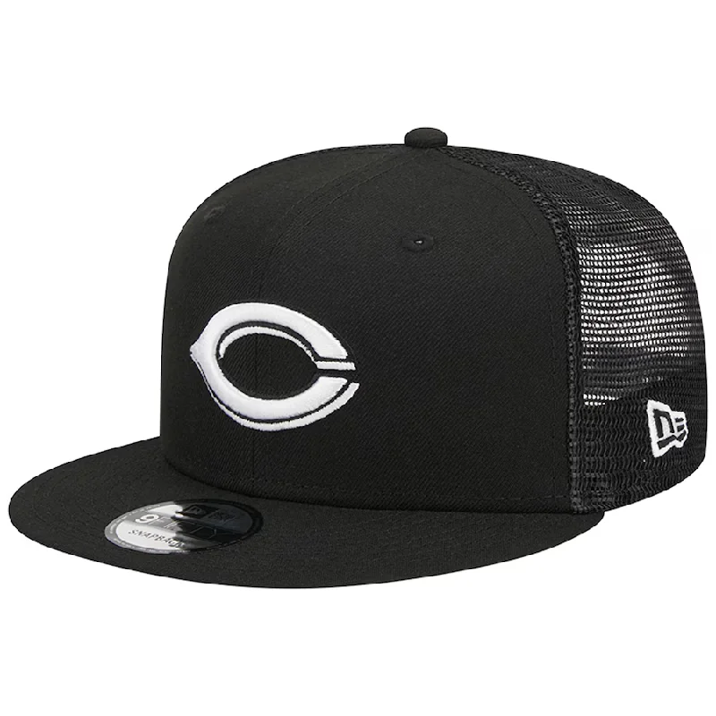 New Era Cincinnati Reds Trucker 9FIFTY Snapback Hat-Black/White