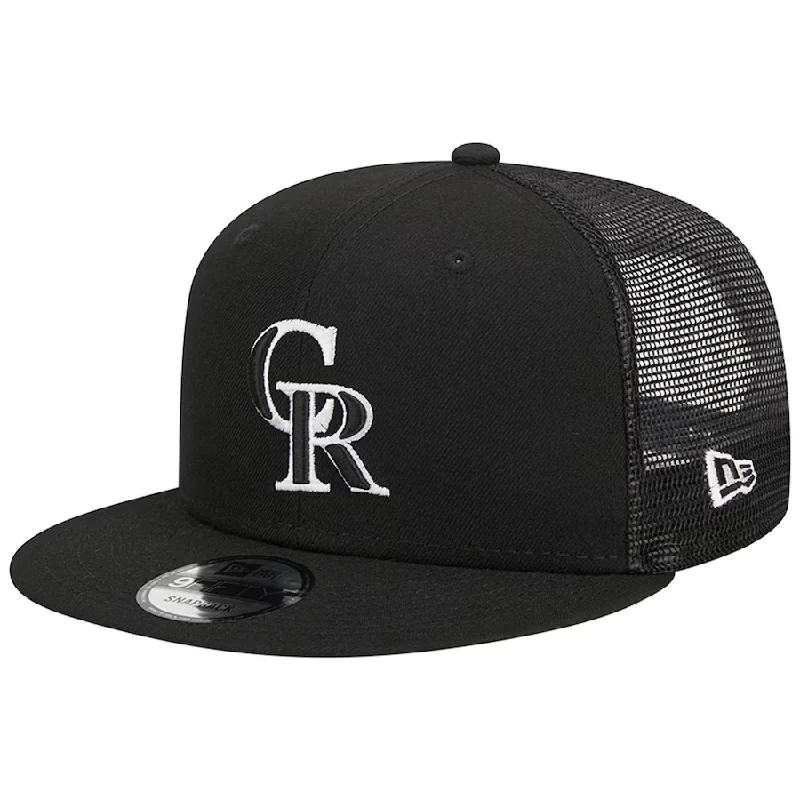 New Era Colorado Rockies Trucker 9FIFTY Snapback Hat-Black/White