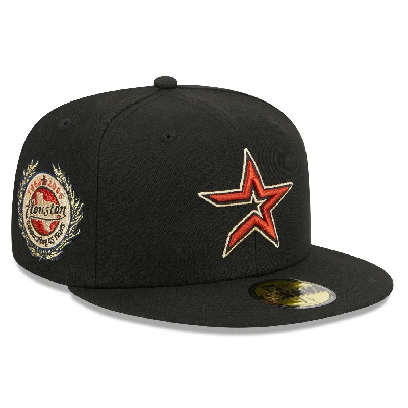 New Era Houston Astros Laurel 45th Anniversary Side Patch 59fifty Fitted Cap-Black