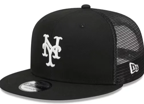 New Era New York Mets Trucker 9FIFTY Snapback Hat-Black/White