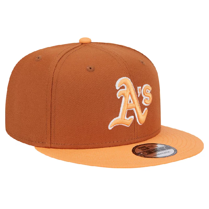 New Era Oakland Athletics  Color Pack 2-Tone 9FIFTY Snapback Hat-Brown/Orange