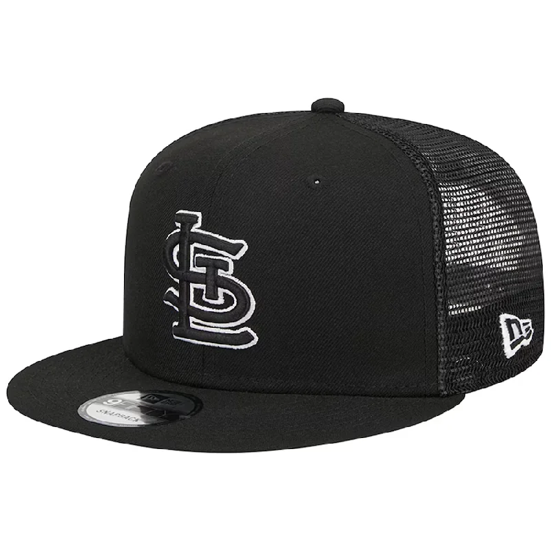 New Era St. Louis Cardinals Trucker 9FIFTY Snapback Hat-Black/White